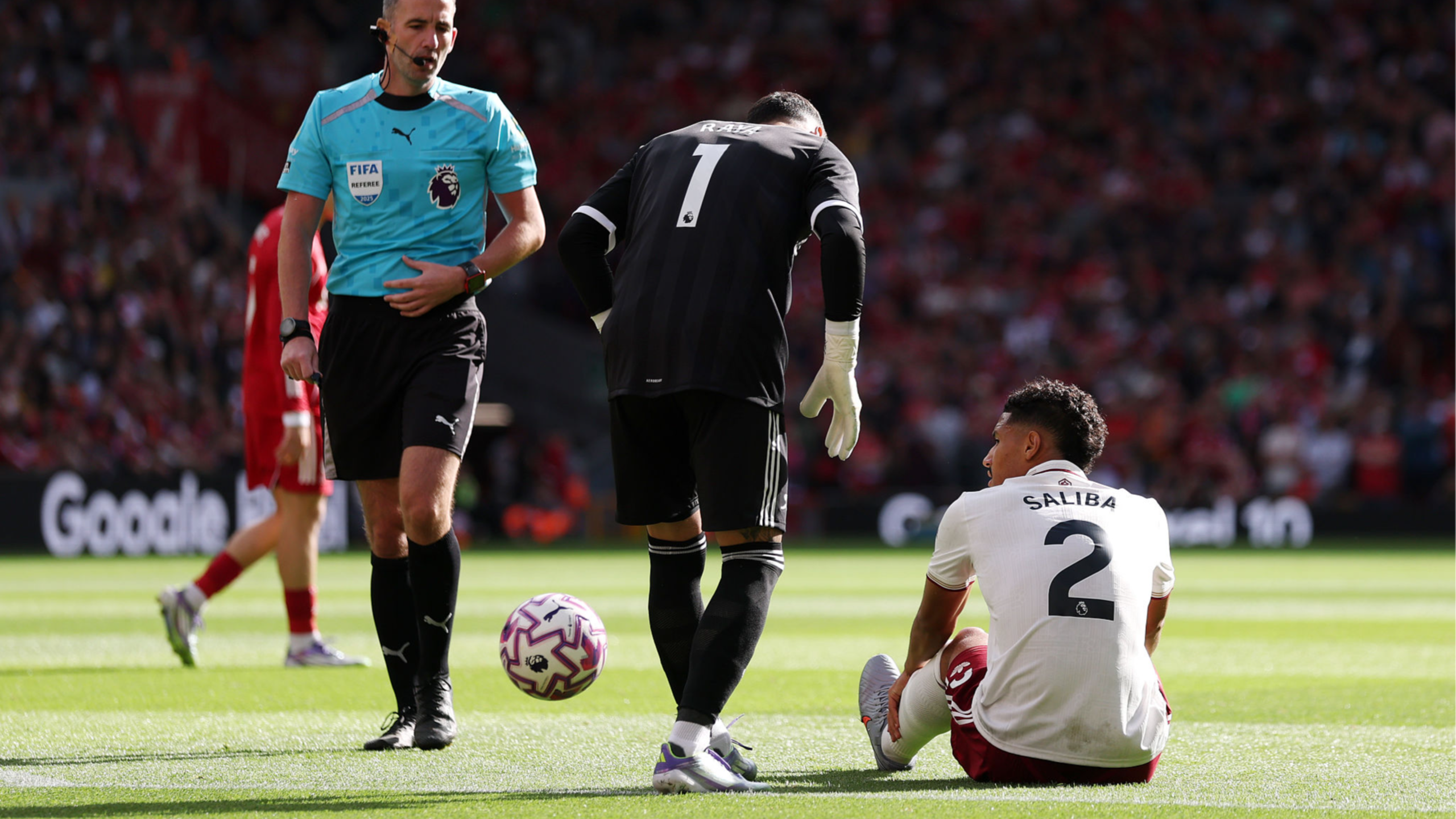 Saliba Injured vs. Liverpool Saliba Injured vs. Liverpool