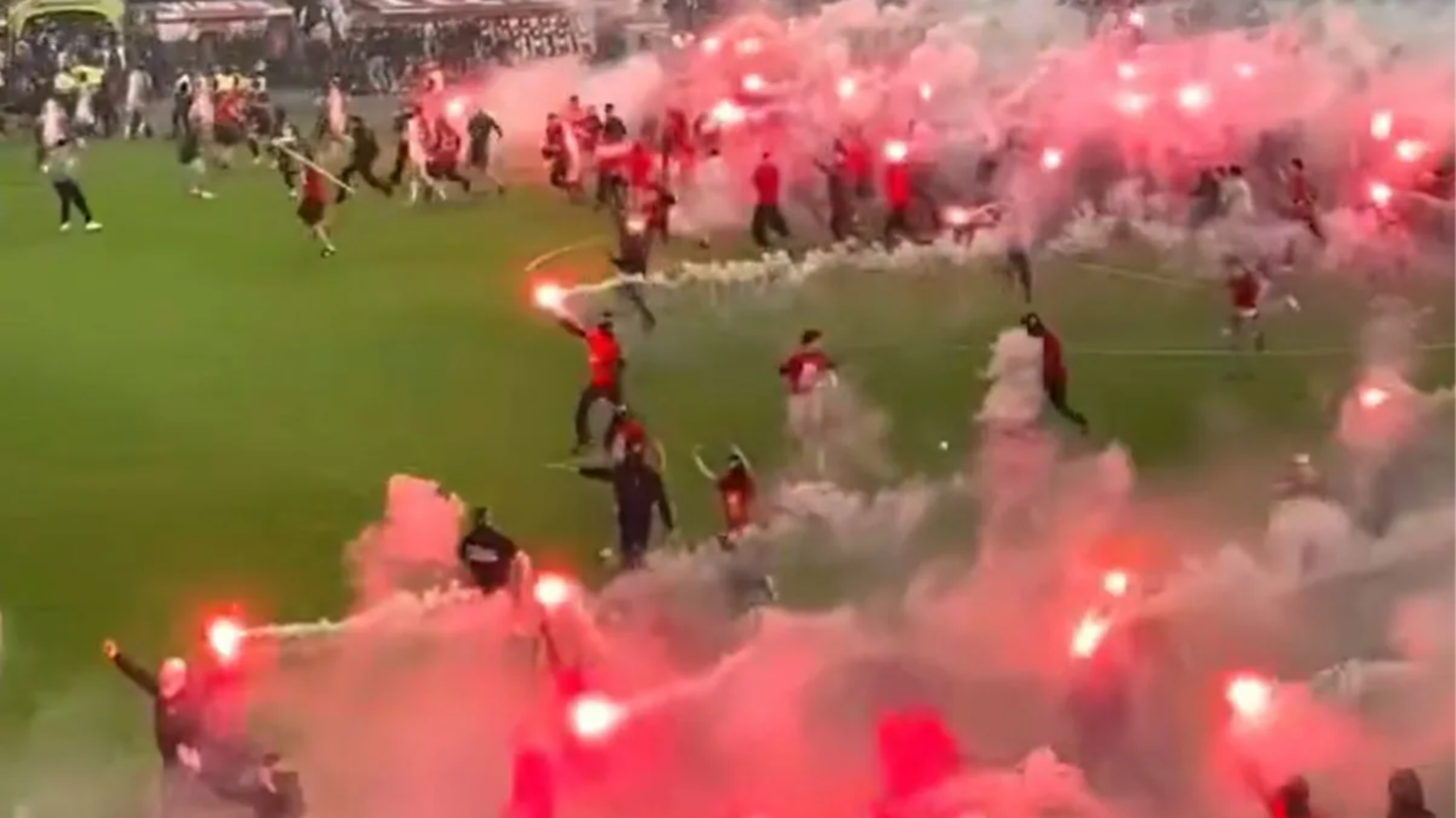Mass Pitch Invasion Halts Game