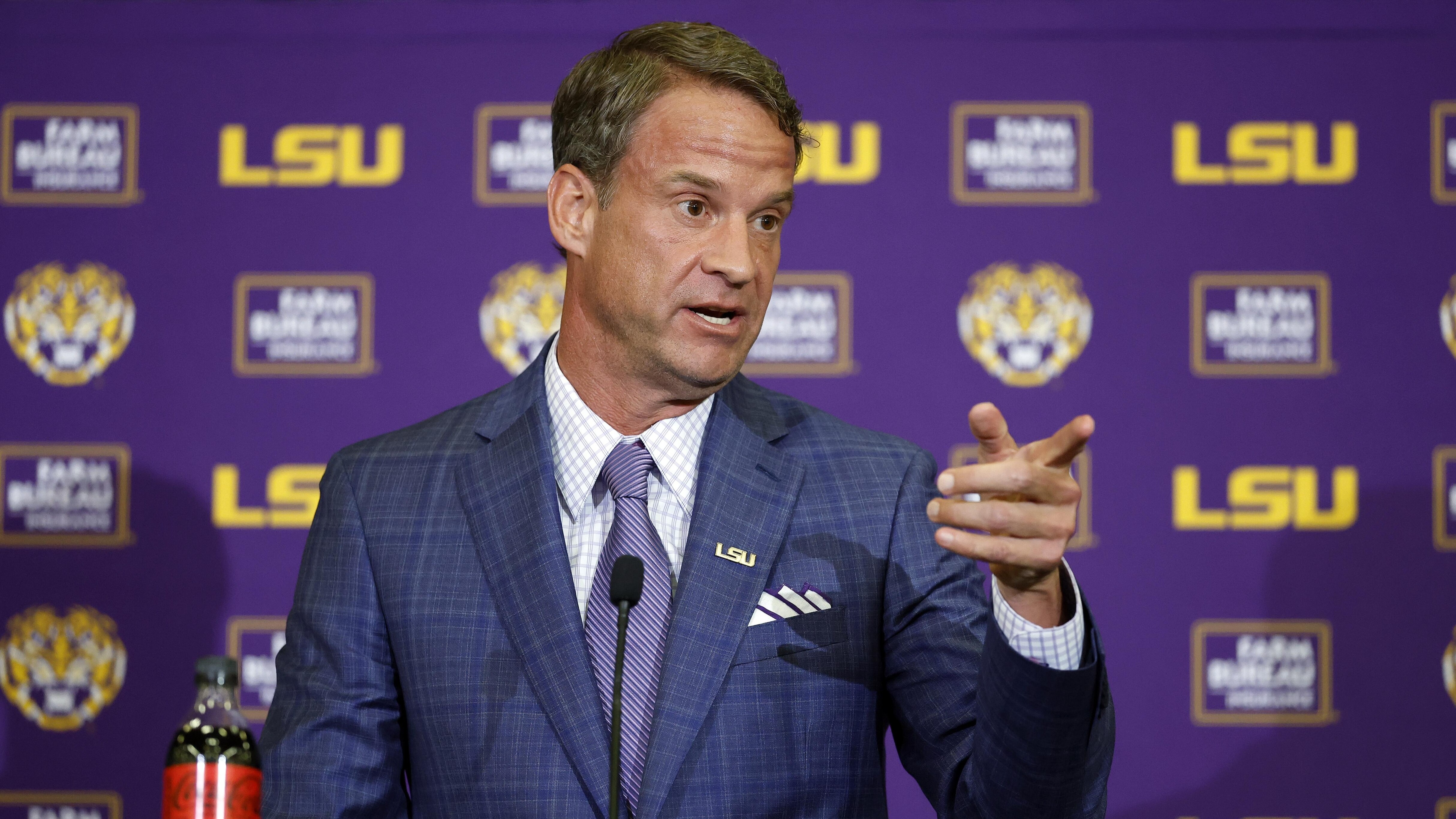 LSU Football Hosts Press Conference Introducing New Head Coach Lane Kiffin LSU Football Hosts Press Conference Introducing New Head Coach Lane Kiffin