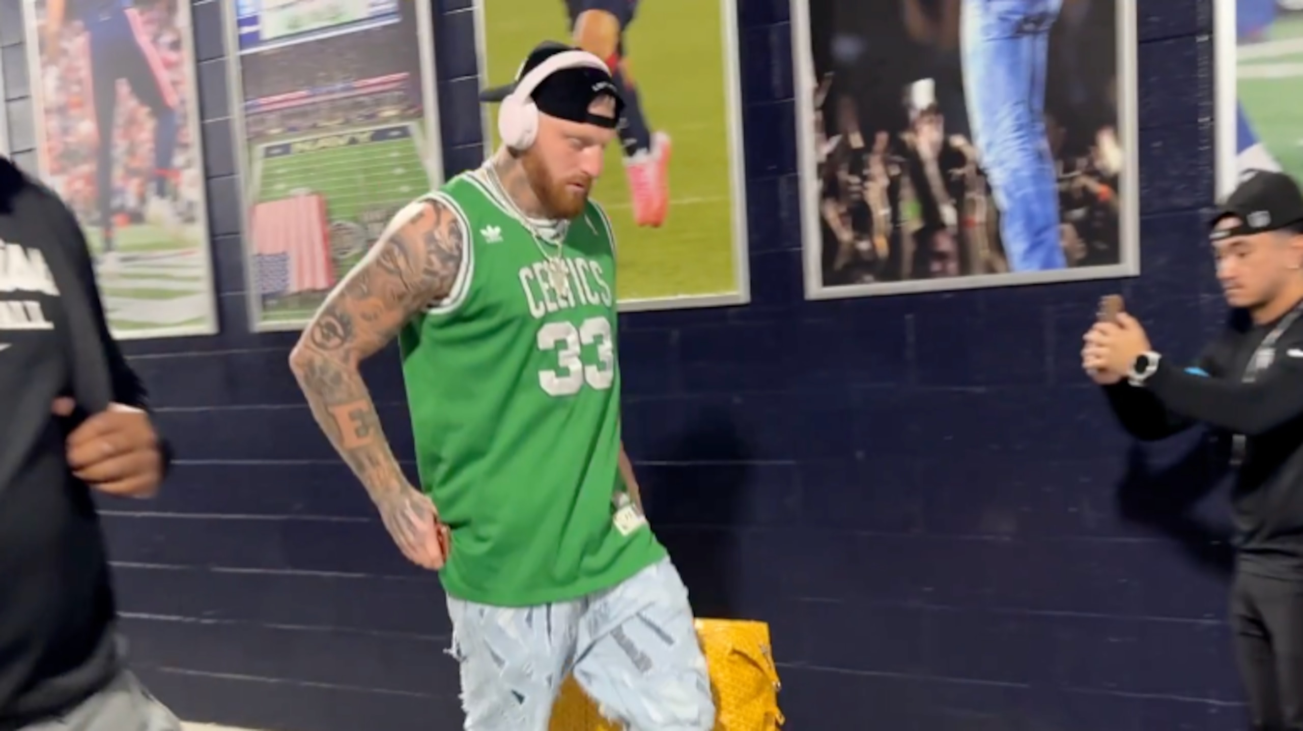 Maxx Crosby Rocks Larry Bird Jersey 🍀
